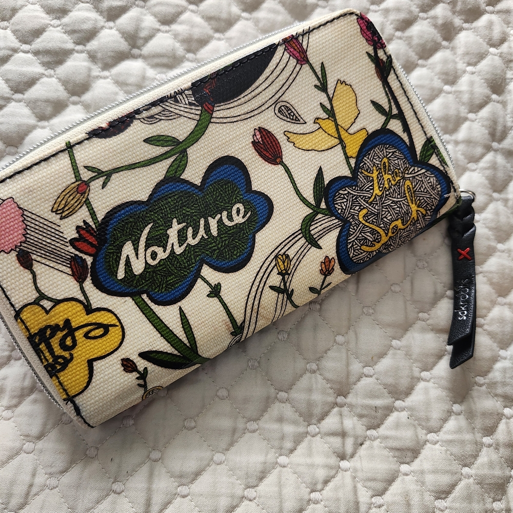 Sakroots Nature Floral Canvas Wallet - Multicolor